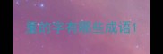 重的字有哪些成语