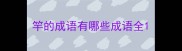 竿的成语有哪些成语全