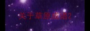 关于草原成语