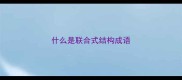 什么是联合式结构成语
