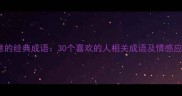 表达爱意的经典成语30个喜欢的人相关成语及情感应用指南