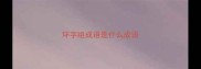 环字组成语是什么成语