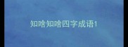 知啥知啥四字成语