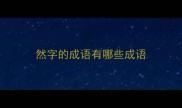 然字的成语有哪些成语