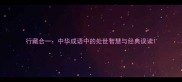 行藏合一中华成语中的处世智慧与经典误读