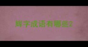 辉字成语有哪些