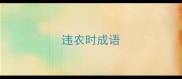 违农时成语