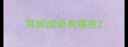 耳闻成语有哪些