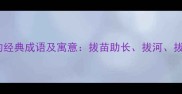 包含拔字的经典成语及寓意拔苗助长拔河拔钉塞漏全