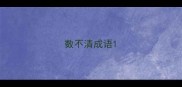 数不清成语