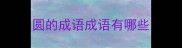 圆的成语成语有哪些
