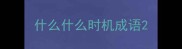 什么什么时机成语