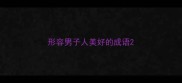 形容男子人美好的成语