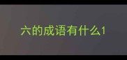 六的成语有什么