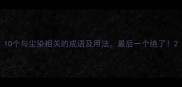 10个与尘染相关的成语及用法最后一个绝了