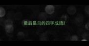 最后是鸟的四字成语