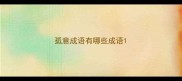 孤意成语有哪些成语