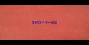 爱好跳伞打一成语