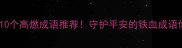 形容警察的10个高燃成语推荐守护平安的铁血成语你了解几个