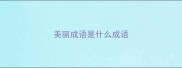 美丽成语是什么成语