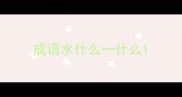 成语水什么一什么