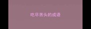 吃尽苦头的成语