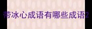 带冰心成语有哪些成语