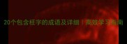 20个包含枉字的成语及详细高效学习指南