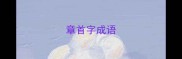 章首字成语