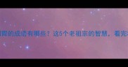 肠子通到胃的成语有哪些这5个老祖宗的智慧看完秒变文化人