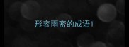 形容雨密的成语