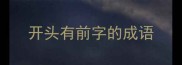 开头有前字的成语