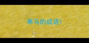 寒马的成语