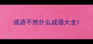 成语不然什么成语大全