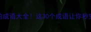 舞字开头的成语大全这30个成语让你秒变表达高手