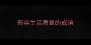 形容生活质量的成语