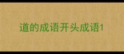 道的成语开头成语