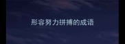 形容努力拼搏的成语