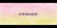 含有我的成语