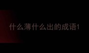 什么薄什么出的成语