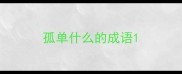 孤单什么的成语