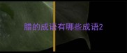腊的成语有哪些成语