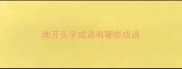 地开头字成语有哪些成语