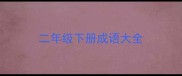 二年级下册成语大全