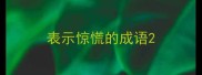 表示惊慌的成语
