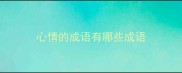 心情的成语有哪些成语