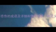 10个经典形容悲伤的成语及详细和使用场景附近义词对比表