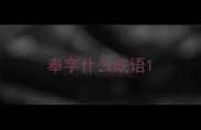 奉字什么成语