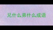 兄什么弟什么成语