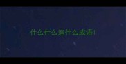 什么什么追什么成语